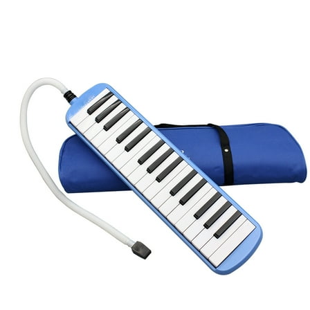 KONTONTY 32 Key Pianica Melodica Instrument Blue with Carry Case Lightweight Music Playing