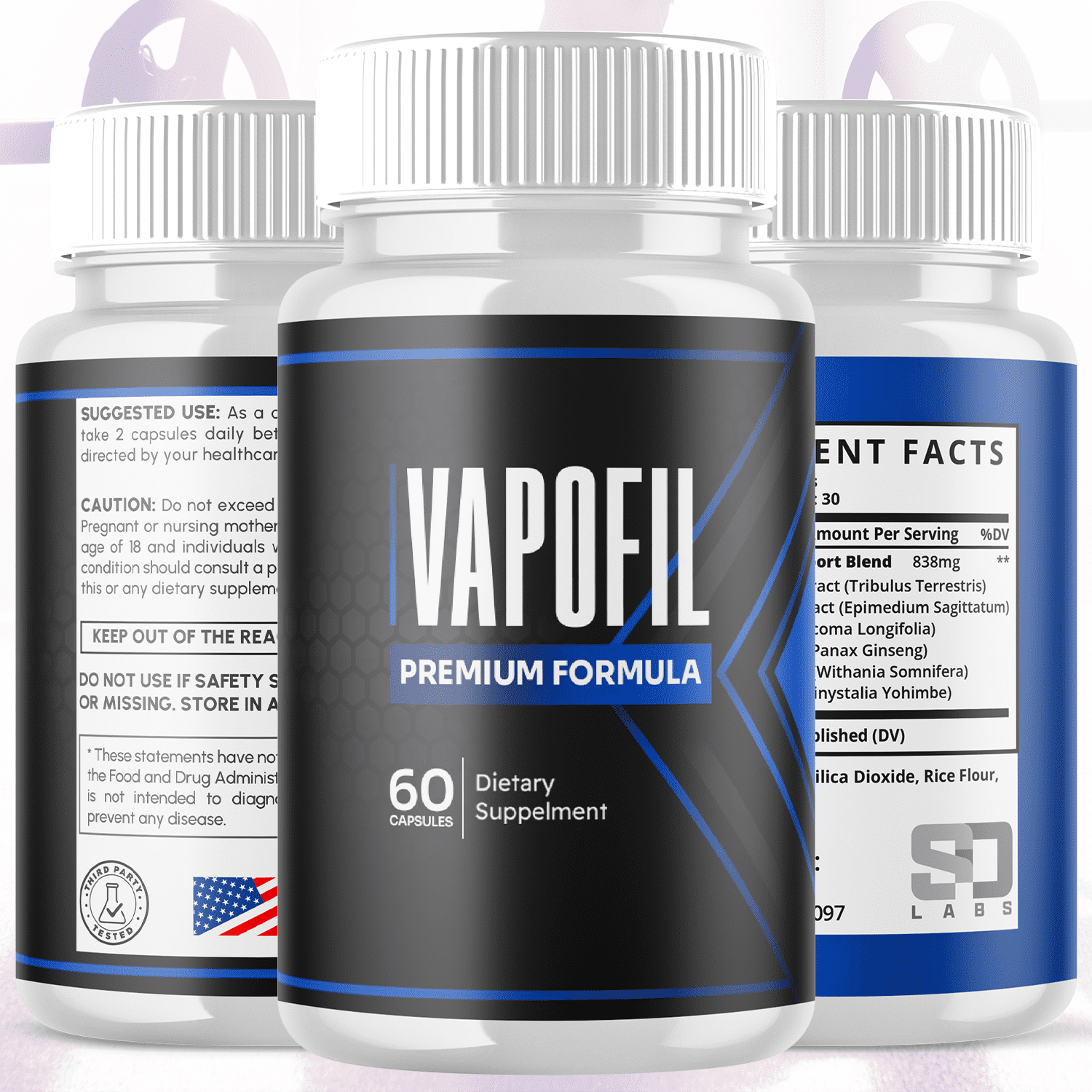 Vapofil Advanced Formula Pills All Natural Vitamin Supplement 180 Capsules