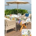 thumbnail image 4 of Easter Outdoor Tablecloth - 60x84 Inch Rectangle Dining Table Cover, Cute Rabbits Eggs Floral Butterflies Colorful Plaid Waterproof Outdoor Table Cloth with Umbrella Hole & Zipper for Picnic/Patio, 4 of 7