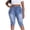 Royal Blue-986, variant on Gocolloa Plus Size Capris for Women 17" Inseam Stretchy Capri Jean Shorts High Waisted Cropped Pants Royal Blue 22W