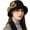 Black, variant on Women Vintage Felt Bucket Fashion Bowknot Cloche Bowler Hats Winter Fall Fedora Caps Wedding Party