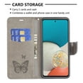 thumbnail image 4 of Allytech Embossed Butterfly Case for Samsung Galaxy A53 5G, PU Leather Card Slots Flip Stand Magnetic Closure Wrist Strap Lanyard Protective Cover for Galaxy A53 5G, Gray, 4 of 5