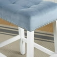 thumbnail image 3 of Roundhill Furniture Morovo Velvet Counter Height Stools Saddle Seats, Set of 2, Blue, 3 of 5