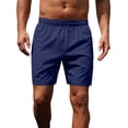 thumbnail image 2 of GIRUNS Men's Athletic Running Shorts Quick Dry with Zipper Pockets Workout Gym Basketball Shorts Dark Blue L, 2 of 8