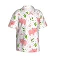 thumbnail image 2 of Naloa Funny Little Pigs Authentic Hawaiian Shirt, Men's Tropical Aloha Shirt for Summer Parties Vacations - Small, 2 of 9