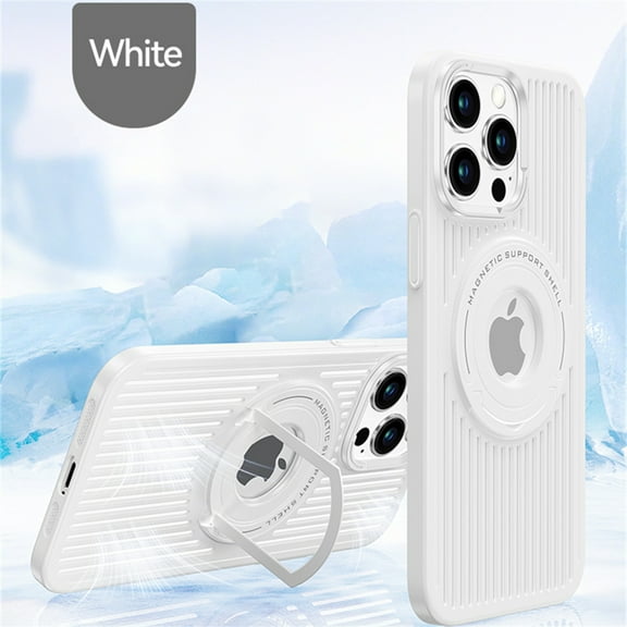 Jiahe Cover for iPhone 12 Pro Max, Compatible with MagSafe Case,with Built-in Invisible Stand Slim Hybrid Rugged Shockproof Anti-Scratch Phone Case Cover, white