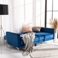 thumbnail image 4 of SAFAVIEH Chelsea Transitional Foldable Futon Bed, Navy/Chrome ( 79.1 in. W x 33.1 in. D x 32.7 in. H), 4 of 13