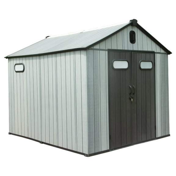 Multi-Purpose 8x10 FT Resin Shed - Waterproof Design Stores Lawn Mowers, Bikes & Patio Furniture Securely