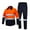 Orange, variant on Mens 2 Piece Set Outdoor Work Long Sleeve Shirt and Pants with Pockets Construction Workwear Outfits Sets, L