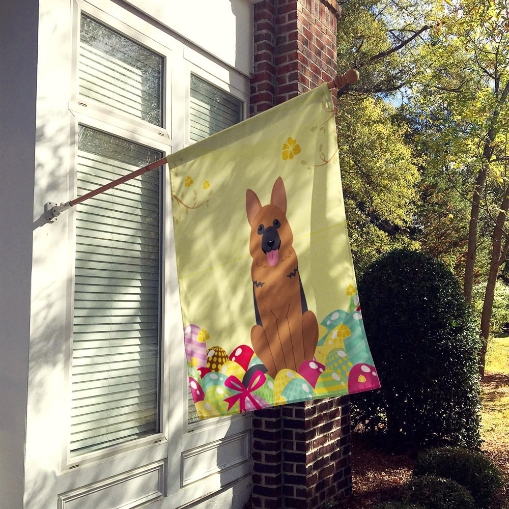 Easter Eggs German Shepherd Flag Canvas House Size