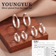 thumbnail image 4 of YEUOYEA 3 Pairs Small Huggie Hoop Earrings Set for Women, Hypoallergenic Silver Plated Hoops, Jewelry Gift, 4 of 6