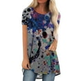 thumbnail image 1 of Blouses à Manches Courtes pour Femmes Blouses d'Été Imprimées Col Rond Ample Chandail Manches Courtes Blouse Femmes Manches Courtes Blouse Femmes Manches Courtes Blouses pour Femmes, 1 of 5