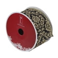 thumbnail image 2 of Northlight Black and Gold Damask Christmas Wired Craft Ribbon 2.5" x 16 Yards, 2 of 3