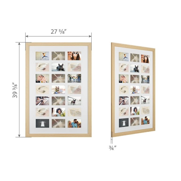 Large Multi-photo Picture Collage Frame Holds 20 4x6 Photos in an Oak  Veneer Frame 