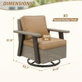 thumbnail image 4 of INTER HUT Serenity Retreat 360° Swivel Rocker Patio Chair, Outdoor Rattan Swivel Chair with Cushions, Beige/Tan, 4 of 9