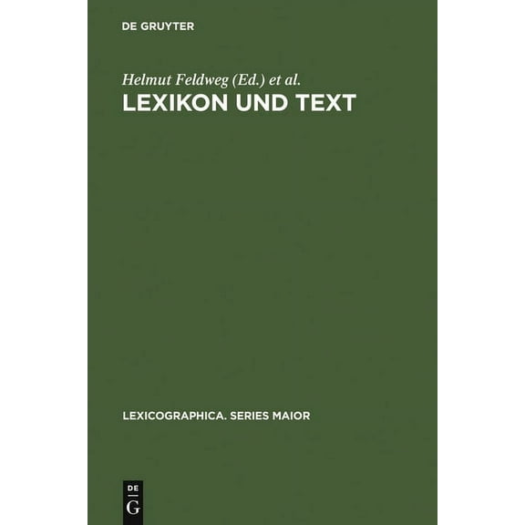 Lexicographica. Series Maior Lexikon und Text, Book 73, (Hardcover)