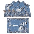 thumbnail image 2 of Puntoco Liquidación de suministros de cocina, tapete para comida navideña, mantel de lino blanco con estampado de muñeco de nieve de color sólido, tapete aislante para decoración navideña de resta, 2 of 5