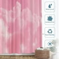 thumbnail image 2 of Pink Cumulus Clouds Shower Curtain, Abstract Natural Sky Cloudy Scenery Shower Curtain Long Wide with Rust Proof for Bathroom Bathtub Waterproof Washable 72"W x 96"L (Pack of 1), 2 of 6