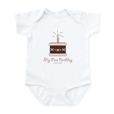 

CafePress - My First Birthday Cake Baby Girl White Onesie - Baby Light Bodysuit Size Newborn - 24 Months