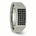 thumbnail image 6 of Titanium Polished and Brushed Black CZ Ring, 6 of 7
