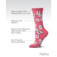 thumbnail image 3 of MeMoi Mahjong Bamboo Blend Crew Socks - Womens - Female, 9-11, Fuchsia, 3 of 7