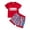 Red, variant on Toddler Boy Clothing Sets 4th of July Baby Boy Outfit Stylish American Print T-Shirt & Star Stripe Shorts 2-Piece Outfit