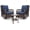 Blue, variant on EastVita PioneerWorks Outdoor Swivel Wicker Glider Patio Chairs with Table Set 3 Pieces Outdoor Bistro Set with 4”Thick Cushions and Coffee Table for Porch Balcony Deck (Beige)