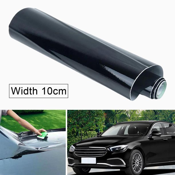 Generic Vinyl Wrap 1.52M Accesorios DIY Negro Resistente Pegatinas desprendibles para Coche 10CM