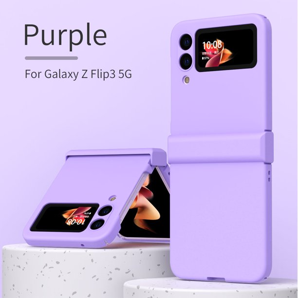 Lisade Case For Samsung Galaxy Z Flip 3 5g With Hinge Protection Ultra Thin Shockproof Anti Scratch Case Purple Walmart Com
