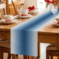 thumbnail image 5 of Navy Blue Grey Ombre Table Runner 72 Inches, Farmhouse Gradient Minimalist Bed Runner Dresser Scarves Tabletop for Indoor Outdoor Parties/Ceremony/Banquet, 13" x 72", 5 of 8