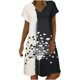 thumbnail image 1 of Vestido largo hasta la rodilla con cuello en V y manga corta con estampado cómodo e informal a la moda para mujer Pompotops ghjkhdj14291, 1 of 8