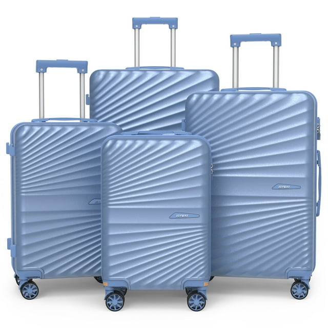 Joyway Ensemble de Bagages Rigides 4 Pcs avec Roues Pivotantes et Cadenas TSA, Ensemble de Bagages Légers à Main pour l'École, les Voyages, la Fin de Semaine (Bleu Glace)