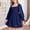 Navy, variant on Fesfesfes Kids Girls Smocked Puff Sleeve Dress Square Neck Ruffle Hem Tiered A-Line Casual Party Outfit for School Daily Wear Autumn Spring Ages 2-13 Years