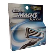 P & G Gillette Mach3 Turbo Cartridges, 4 ea