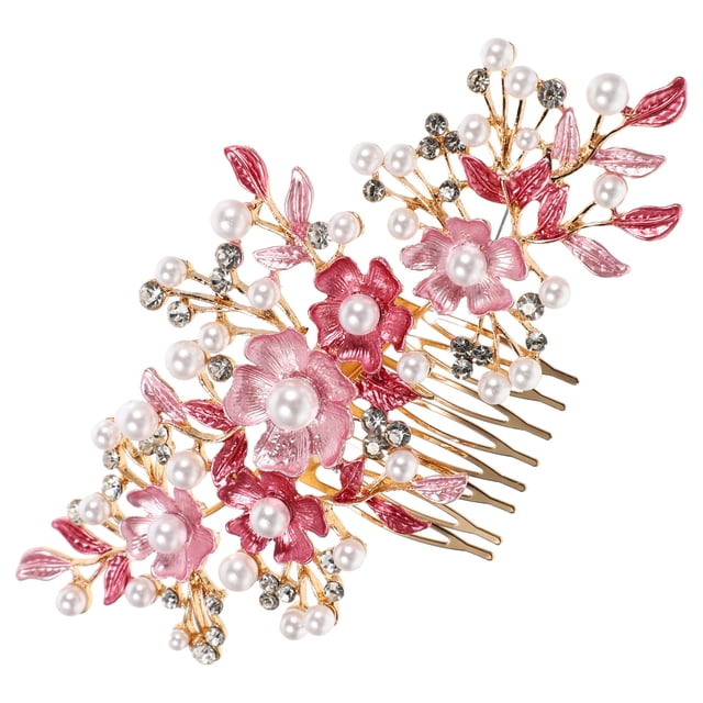 Miangastore Peigne à Fleurs de Perles Élégant pour Femmes Accessoires de Mariée Roses Durables et Confortables