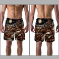 thumbnail image 3 of luoweisi Men's Beach Shorts Quick Dry Swim Trunks with Mesh Lining Christmas Night XL, 3 of 5