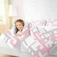 thumbnail image 4 of Manfei Pixel Geometric Bedding Comforter Set,Modern Abstract Geometric Twin Comforter Sets,Pink Gray White Bedding Set For Girls,Breathable Home Decor Reversible,2pcs, 4 of 8