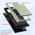 thumbnail image 3 of Compatible with Galaxy S23 Ultra Case Wallet with Credit Card Holder ID Card Slot Shockproof Hard PC TPU Phone Case Slide Flip Protective Cover for Samsung Galaxy S23 Ultra 2023(Green), 3 of 7