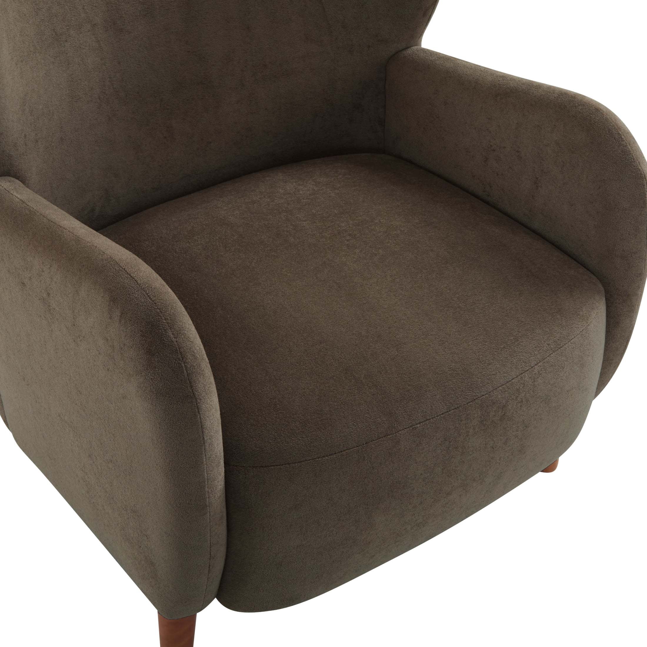 Christopher Knight Home Velvet Upholstered Mid Century Modern Accent Arm Chair with Wingback, Dark Brown