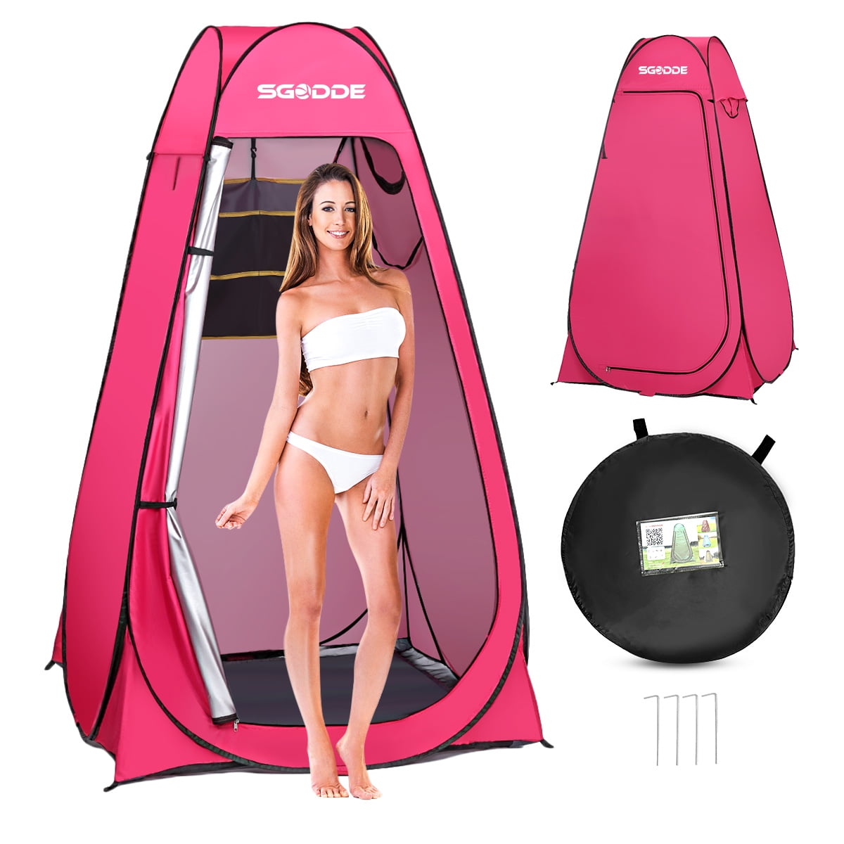 Changing Room SGODD Pop Up Privacy Shower Tent,Instant Portable Outdoor Shower Tent Camp Toilet Rain Shelter with Carry Bag for Camping Hiking Beach Toilet Shower Bathroom 