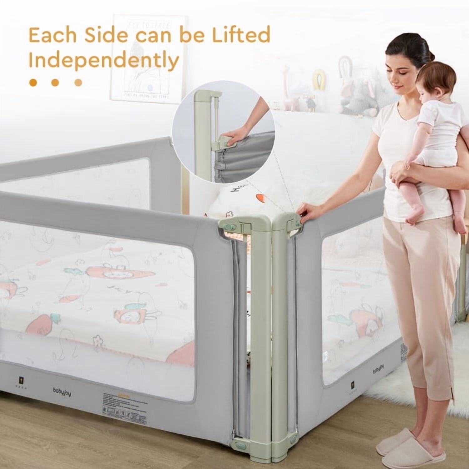 Spaco Bed Rail Guard for Toddlers Kid with Adjustable Height and Safety Lock-70 inch, Bed Rail for Queen, King, Twin, and Bunk Size Beds