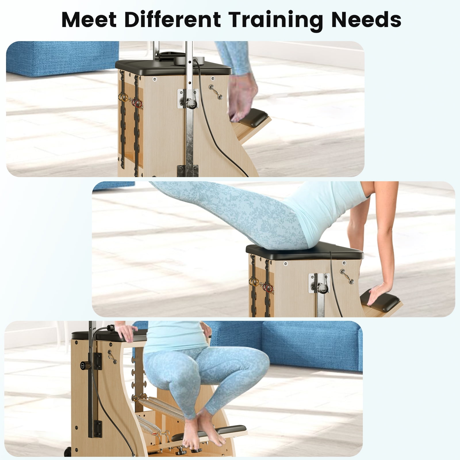 Mikolo Pilates Chair, Split-Pedal Stability Combo with