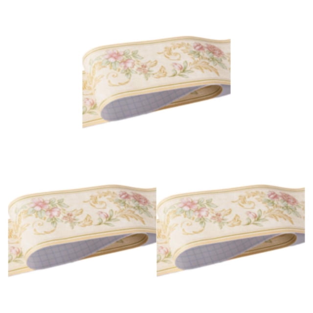 Cateissary Línea de cintura impermeable de PVC de moda Retro para pared, adhesivo resistente y duradero en la parte posterior, súper Beige para Type1 NO1