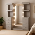 thumbnail image 1 of Tocador Con Espejo Y Luz Led, Mueble Vanity Gris Con Estante Gris, 1 of 5