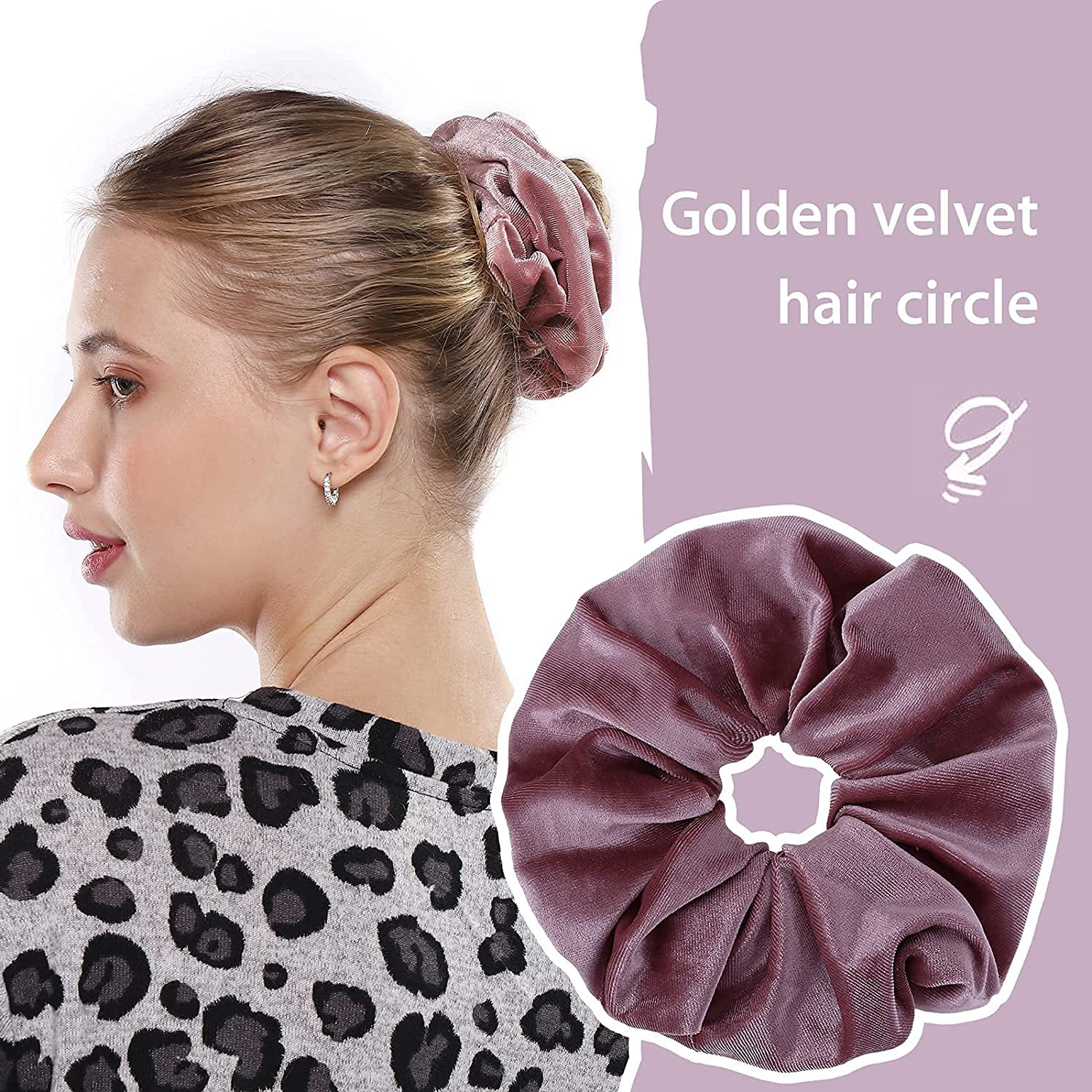 8 Inch XL Velvet Scrunchie, Jumbo Ponytail Holder for Thick