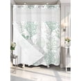thumbnail image 4 of Green Coastal No Hook Shower Curtain Waterproof, Bathroom Curtains with Snap in Liners and See Through Top Window, Sea Turtle Nautical Coral Summer Beach Hotel Style Bathtub Curtains Shower 72"Wx72"L, 4 of 8