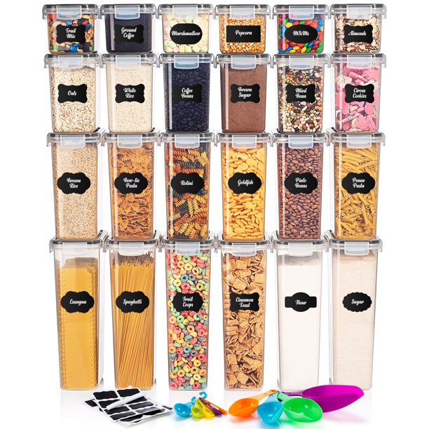 24 Pack Airtight Food Storage Containers Set with lids for Pantry Kitchen Organization BPA