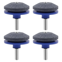 CNDRLEF Lawn Mower Blade Sharpener for Drill, 4-Pack Corundum Grindstone/Whetstone, 1/4" Shank, Drill-Powered Mower & Edger Blade Sharpening Tool (Blue)