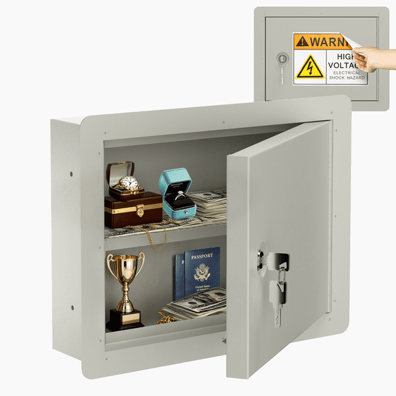 POCHAR In Wall Money Safe with Key Lock - Heavy Duty Steel In Wall Safe