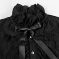 thumbnail image 6 of IROINNID Plain Long Sleeve Shirts for Men Leisure Ruffled Renaissance Shirt Steampunk Trumpet Sleeve Top,Black, 6 of 8